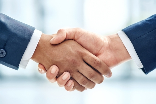 Business,People,,Handshake,And,Corporate,Deal,With,Support,For,B2b